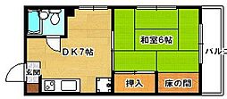 秋庭ビル 1DKの間取図画像