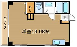 内田マンション ワンルームの間取図画像