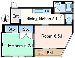 宝コーポ 2DKの間取図画像