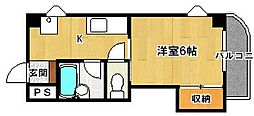 サン・リバー西日暮里 1Kの間取図画像