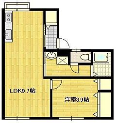 グリーンコーポ古川B 1LDKの間取図画像
