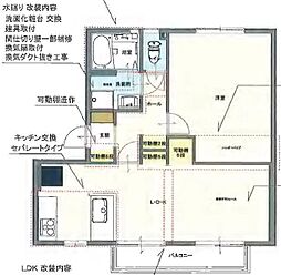 プルミエール鍋島A 1LDKの間取図画像