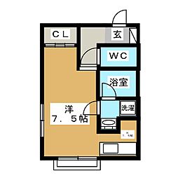 アビタシオン矢向 ワンルームの間取図画像