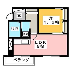 パティオス 1LDKの間取図画像