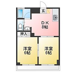 フォレストマリアナ 2DKの間取図画像