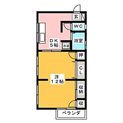 マンション青山 1DKの間取図画像