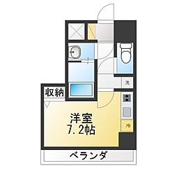 CREST TAPP川崎港町 ワンルームの間取図画像