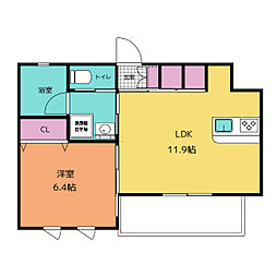 Residence I 1LDKの間取図画像