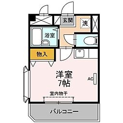 レガシィ小杉 4階1Kの間取り