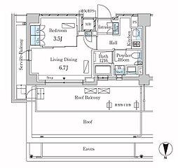 ラティエラ武蔵小杉 1LDKの間取図画像