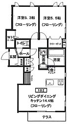 リラクスフォート 2LDKの間取図画像