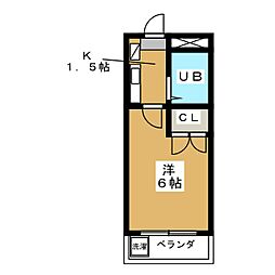 フラット・フィールド 1Kの間取図画像