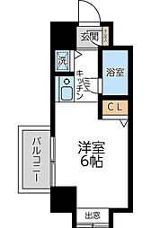 ユーコート新丸子 ワンルームの間取図画像