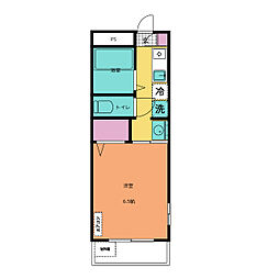 エムケーハイツ 1Kの間取図画像