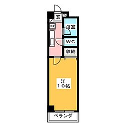 オリーブフォレスト 1Kの間取図画像