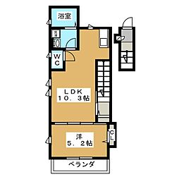 ホワイトプラターヌ 1LDKの間取図画像