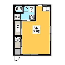 ハイム美奈本3 ワンルームの間取図画像