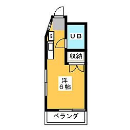シャトーM ワンルームの間取図画像
