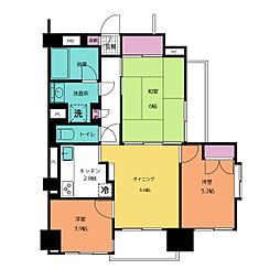 野村ステイツ市が尾 3DKの間取図画像