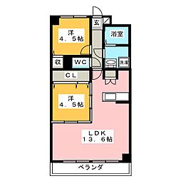 石原第7ビル 2LDKの間取図画像