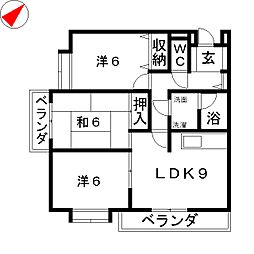 グランドハイツ 3LDKの間取図画像