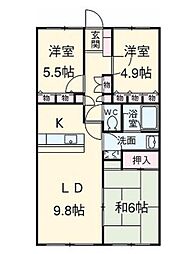 エスポワール藤が丘 3LDKの間取図画像