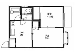 エイハイツ・グリーン 2DKの間取図画像