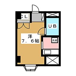 第1ウィステリアヒルズ ワンルームの間取図画像