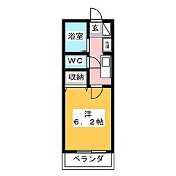 ソレーユ 1Kの間取図画像