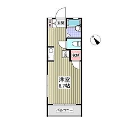 エンデヴァ2 ワンルームの間取図画像