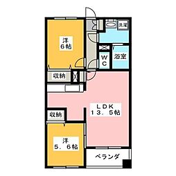 S-FORT青葉しらとり台 2LDKの間取図画像