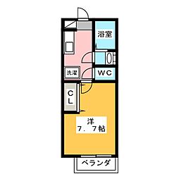 ラ・フィオーレ 1Kの間取図画像