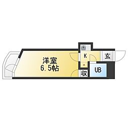 カーサビラジャンボビル 1Kの間取図画像