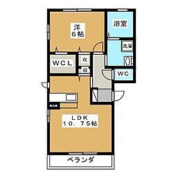 エトワール2 1LDKの間取図画像