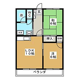ヴィラオアシス 2LDKの間取図画像