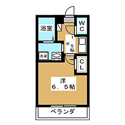 クレセントフクミ 1Kの間取図画像