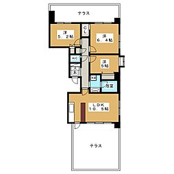 パークホームズ横濱東白楽 1階3LDKの間取り
