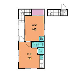 ハイツ斉藤 2階1DKの間取り