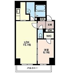 アドミラーブル横濱 1LDKの間取図画像