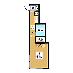 サンヒルズ・F ワンルームの間取図画像