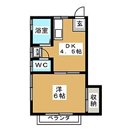 ハイム山神 1Kの間取図画像