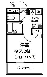 ヤシマメイト片倉 1Kの間取図画像