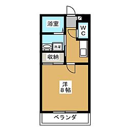 ルミエール1 1Kの間取図画像