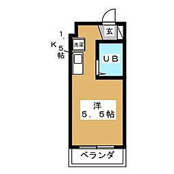エミグラント妙蓮寺 ワンルームの間取図画像