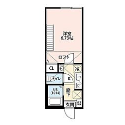 Venus Lagoon三枚町 1Kの間取図画像