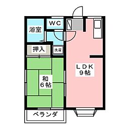 ダイアヒルズ 1LDKの間取図画像