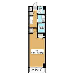 フォンテーヌ 1階1Kの間取り