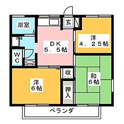 グリーンハイツA 3DKの間取図画像