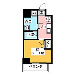 プライマル横濱平沼橋 1Kの間取図画像