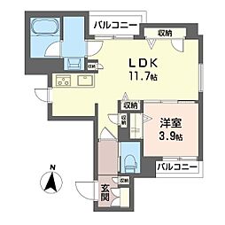 コーポ花岡 1LDKの間取図画像